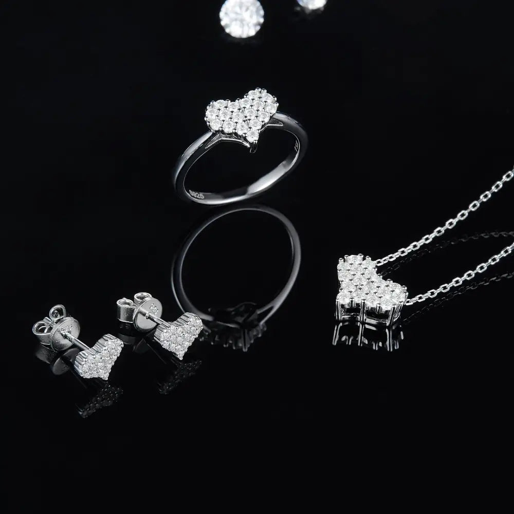 Elevate your style with moissanite heart stud earrings in luxury fashion $54.99 1-piece no certificate of authenticity