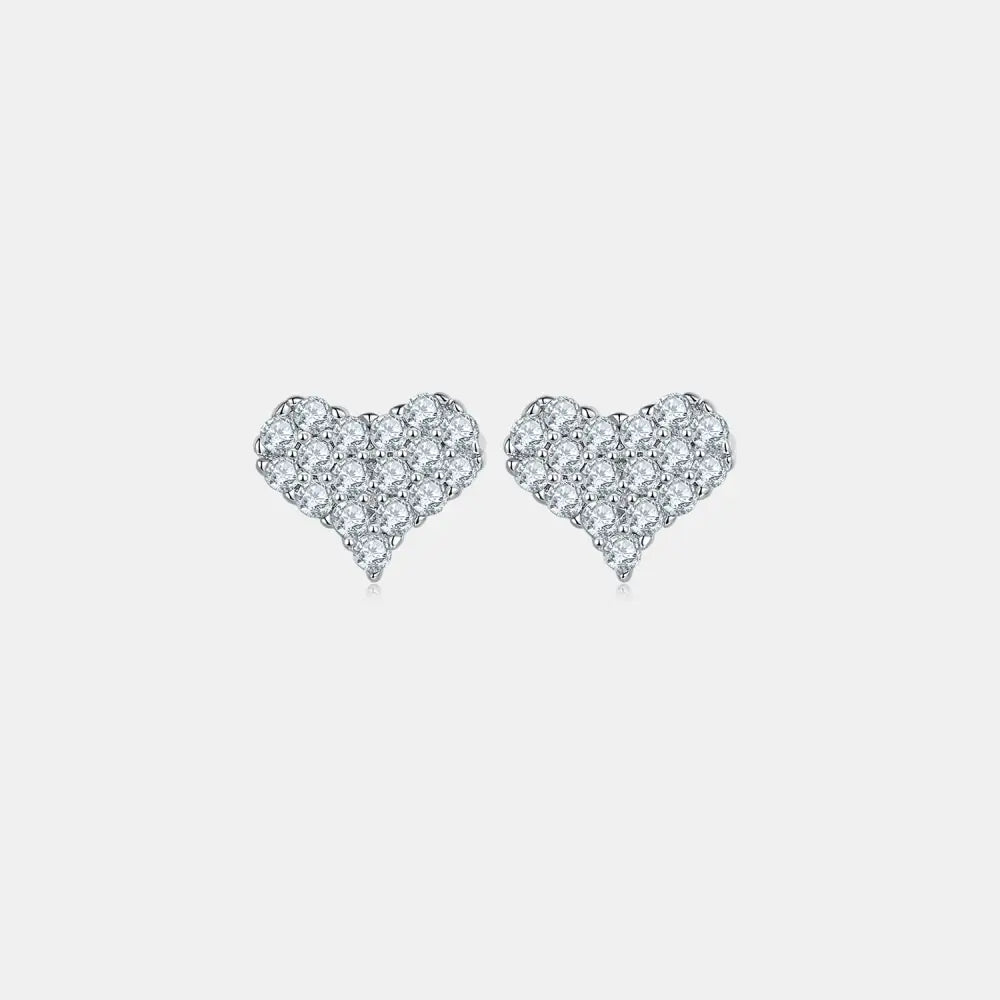 Elevate your style with moissanite heart stud earrings in luxury fashion $54.99 1-piece no certificate of authenticity