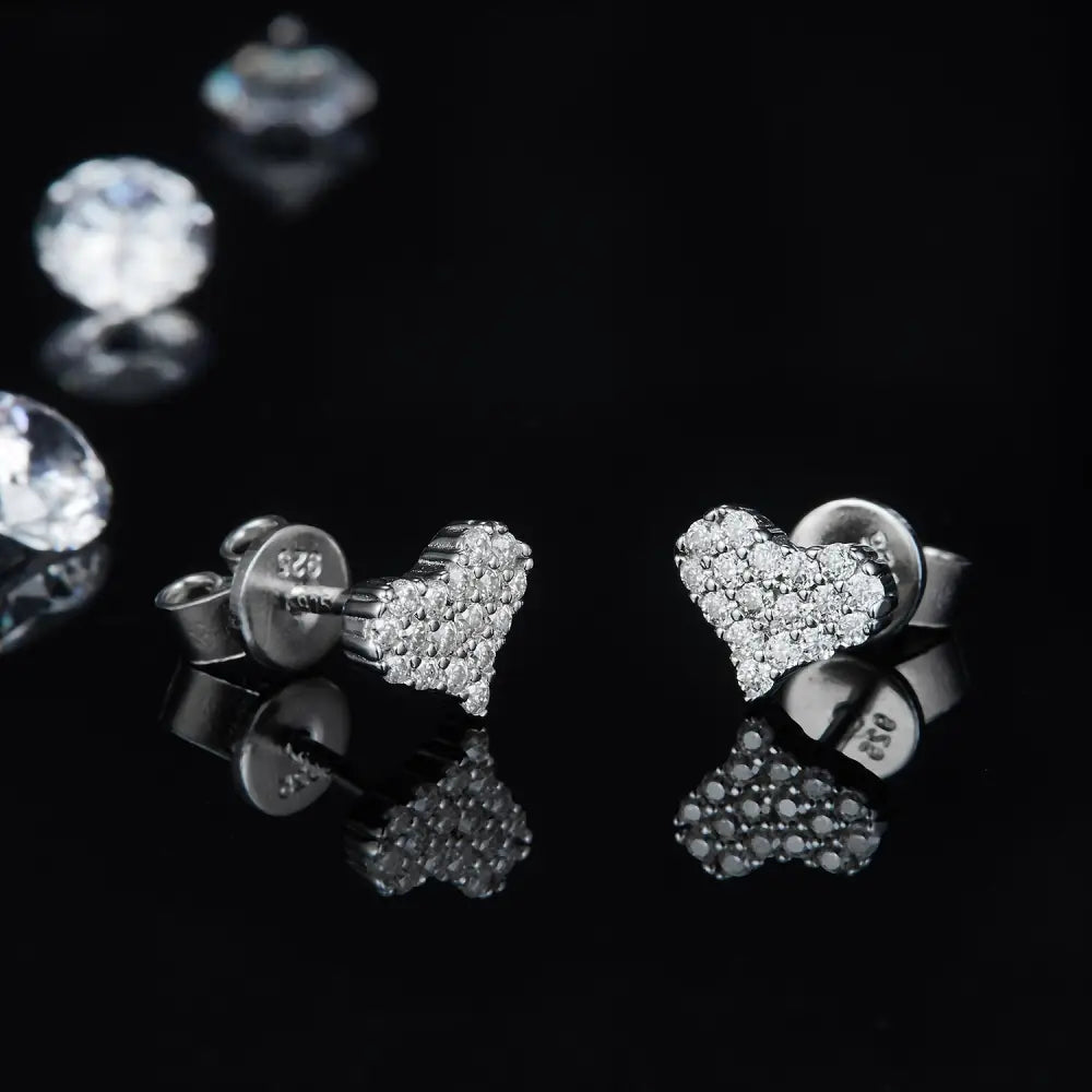 Elevate your style with moissanite heart stud earrings in luxury fashion $54.99 1-piece no certificate of authenticity