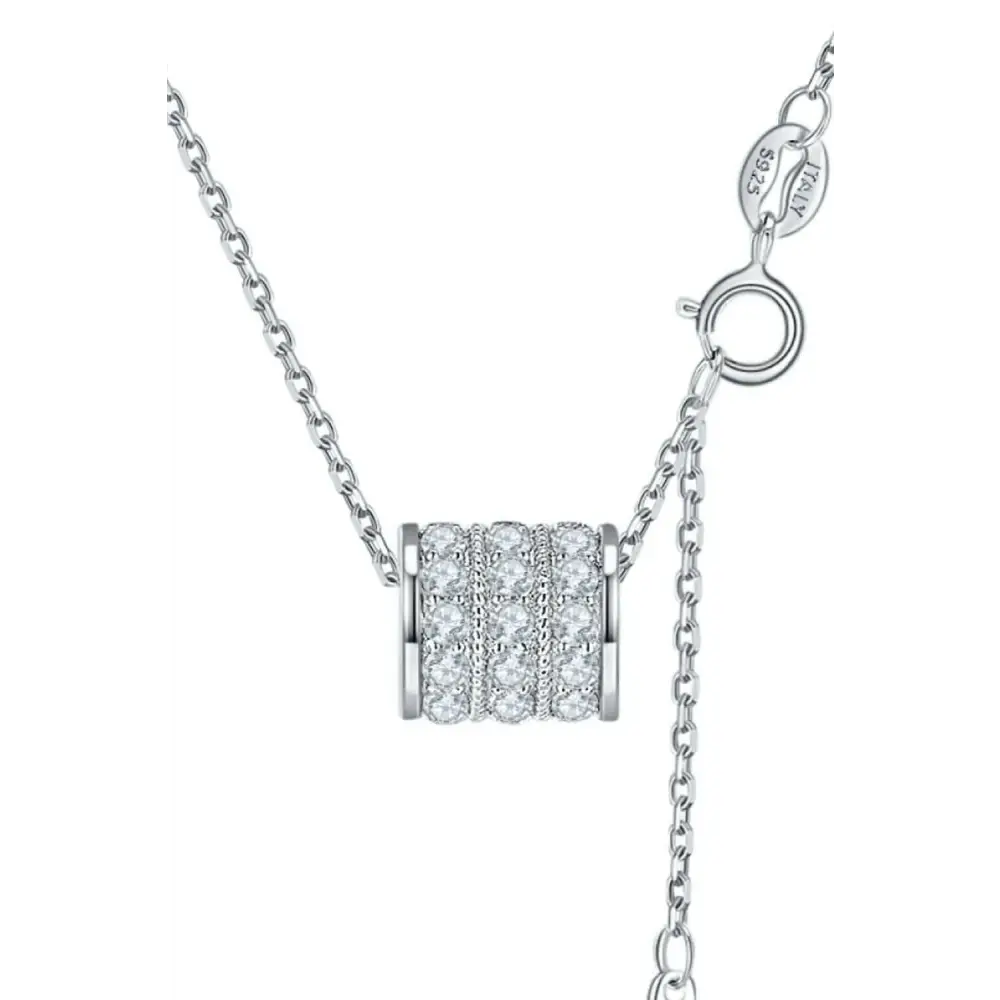 Elegant moissanite necklace in sterling silver for luxury fashion women $203 a beautifully matching box to elevate