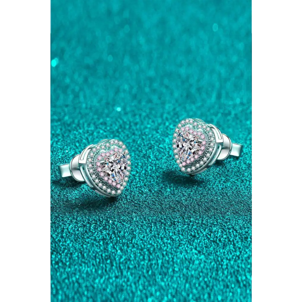 Moissanite heart-shaped stud earrings for luxury fashion enthusiasts $69 minimalist heart 925 sterling silver,