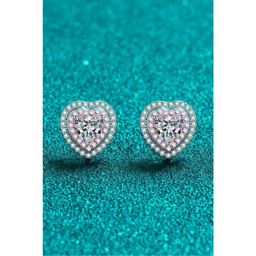 Moissanite heart-shaped stud earrings for luxury fashion enthusiasts $69 minimalist heart 925 sterling silver,