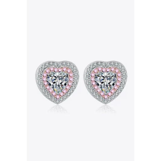 Moissanite heart-shaped stud earrings for luxury fashion enthusiasts $69 minimalist heart 925 sterling silver,