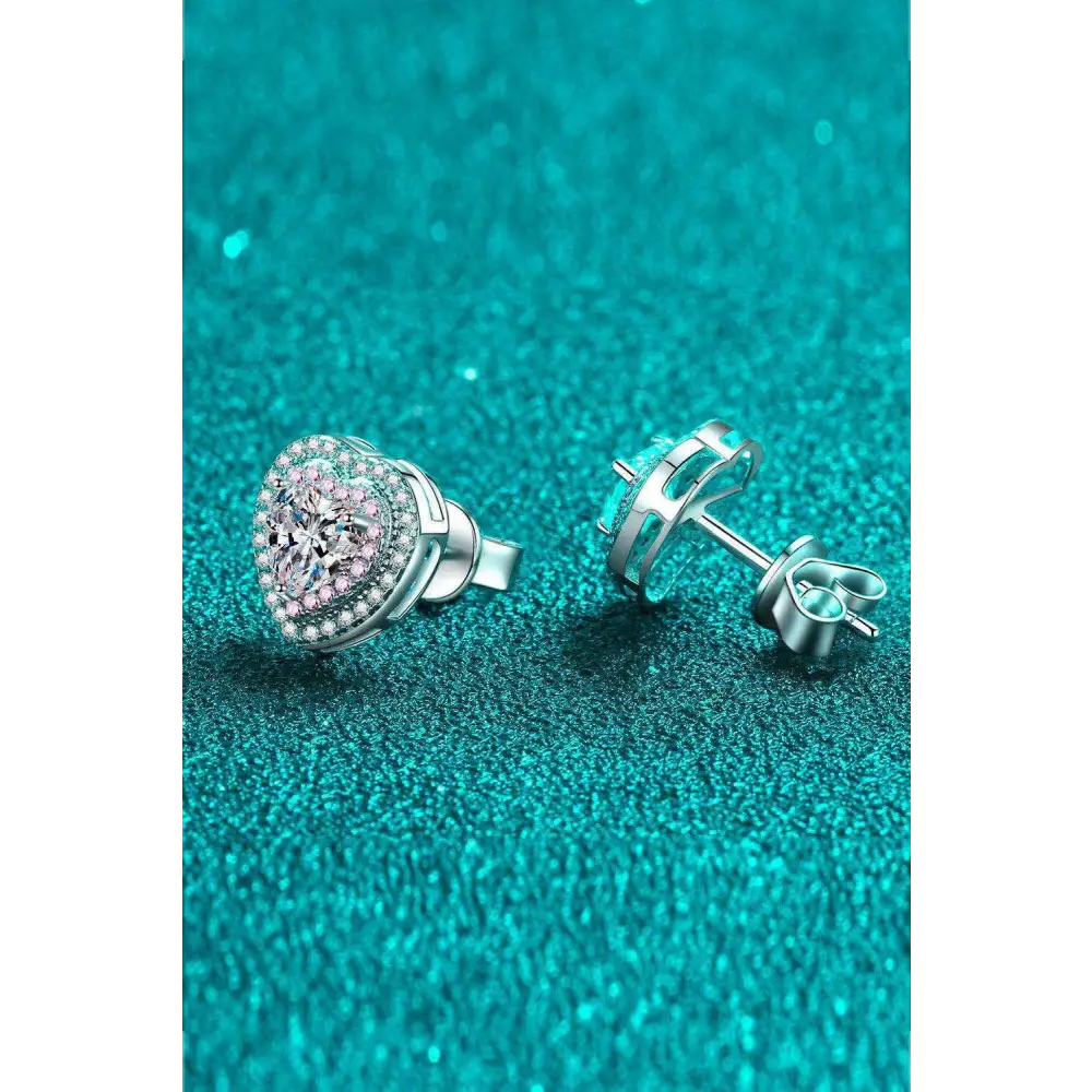 Moissanite heart-shaped stud earrings for luxury fashion enthusiasts $69 minimalist heart 925 sterling silver,