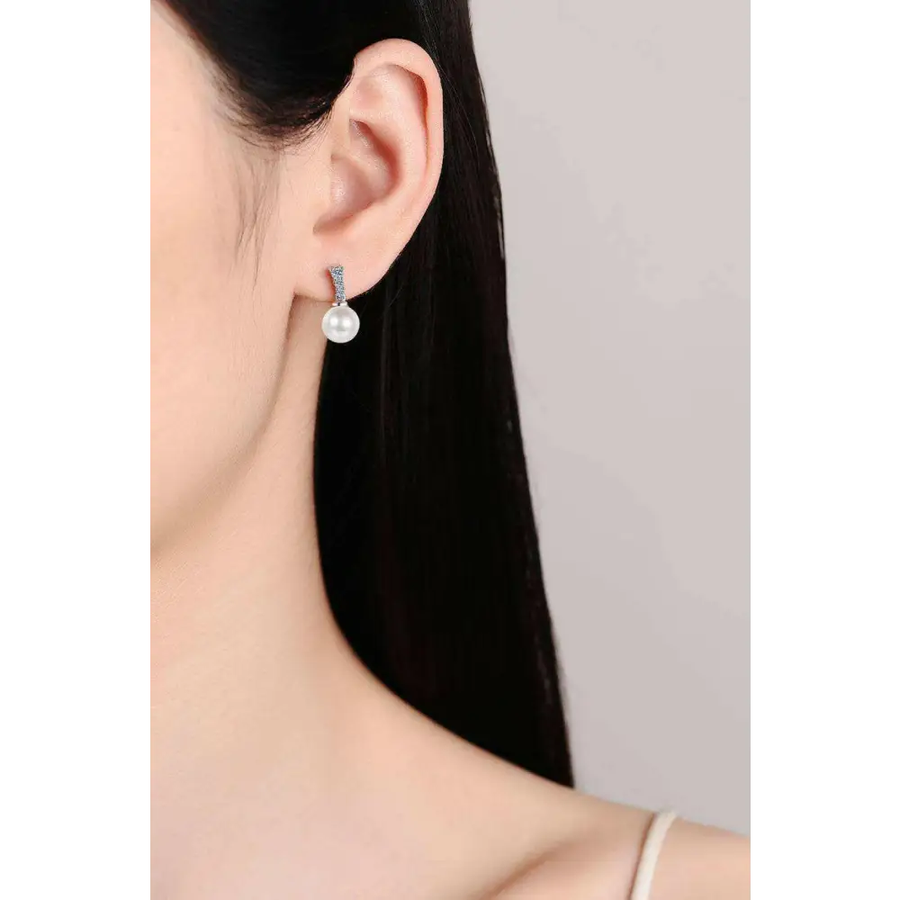 Exquisite moissanite pearl drop earrings for luxury fashion women $89 a luxurious matching box that beautifully