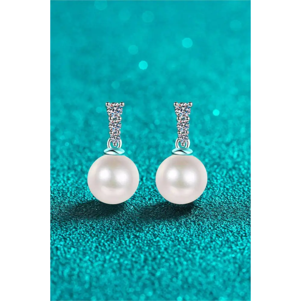 Exquisite moissanite pearl drop earrings for luxury fashion women $89 a luxurious matching box that beautifully