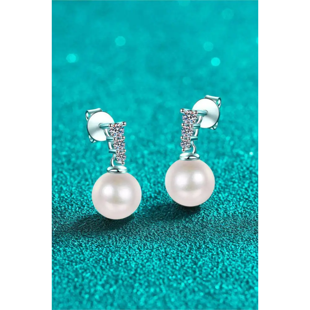 Exquisite moissanite pearl drop earrings for luxury fashion women $89 a luxurious matching box that beautifully