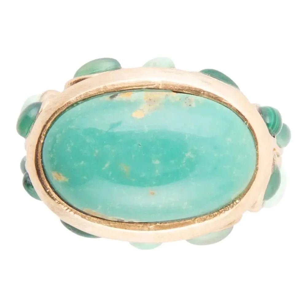 Multi Green Stones Golden Statement Ring - Maven Couture IncRings
