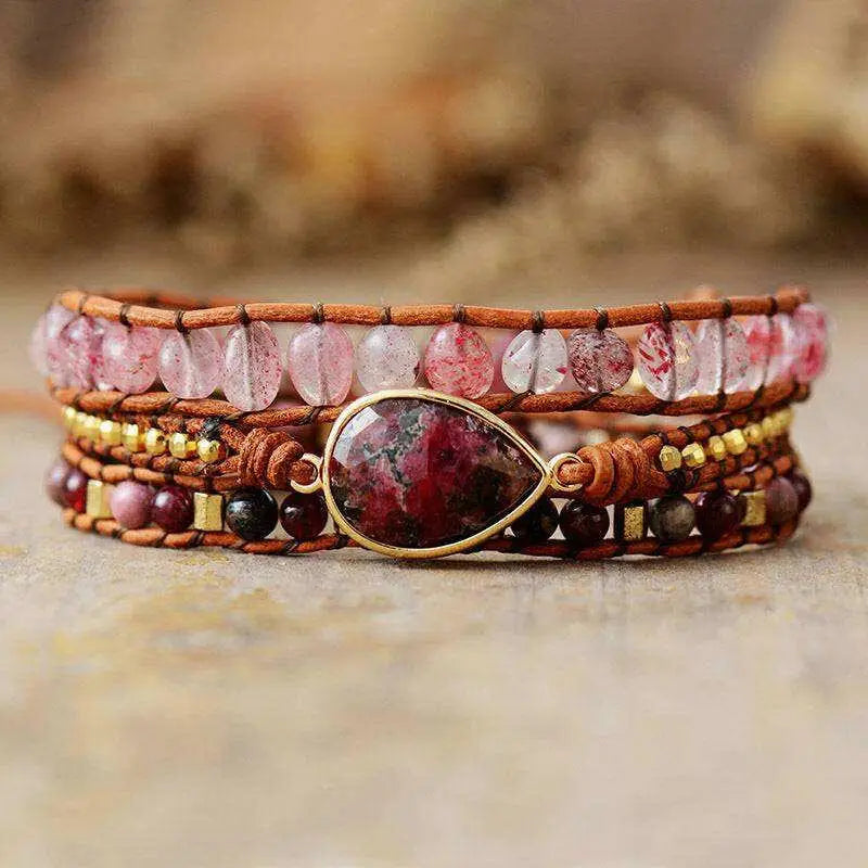 Natural stone layered bracelet for luxury fashion and timeless elegance $27 the exquisite patterns and colors