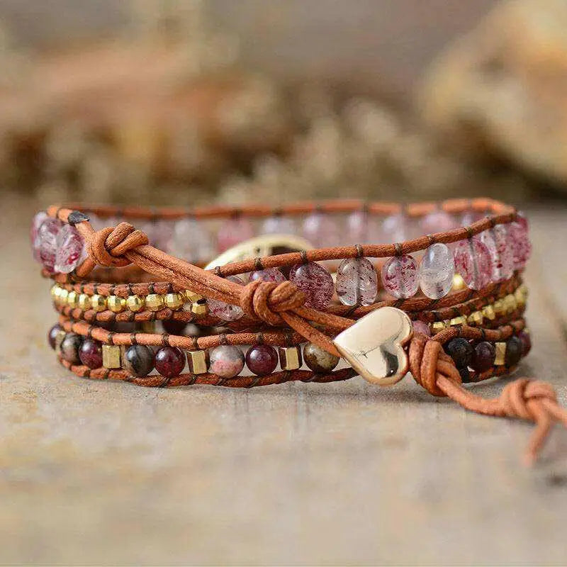 Natural stone layered bracelet for luxury fashion and timeless elegance $27 the exquisite patterns and colors