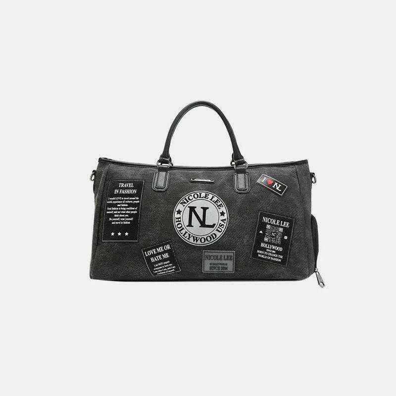 Nicole lee usa denim patch duffel for luxury fashion enthusiasts $91.76 introducing the denim patch duffel,