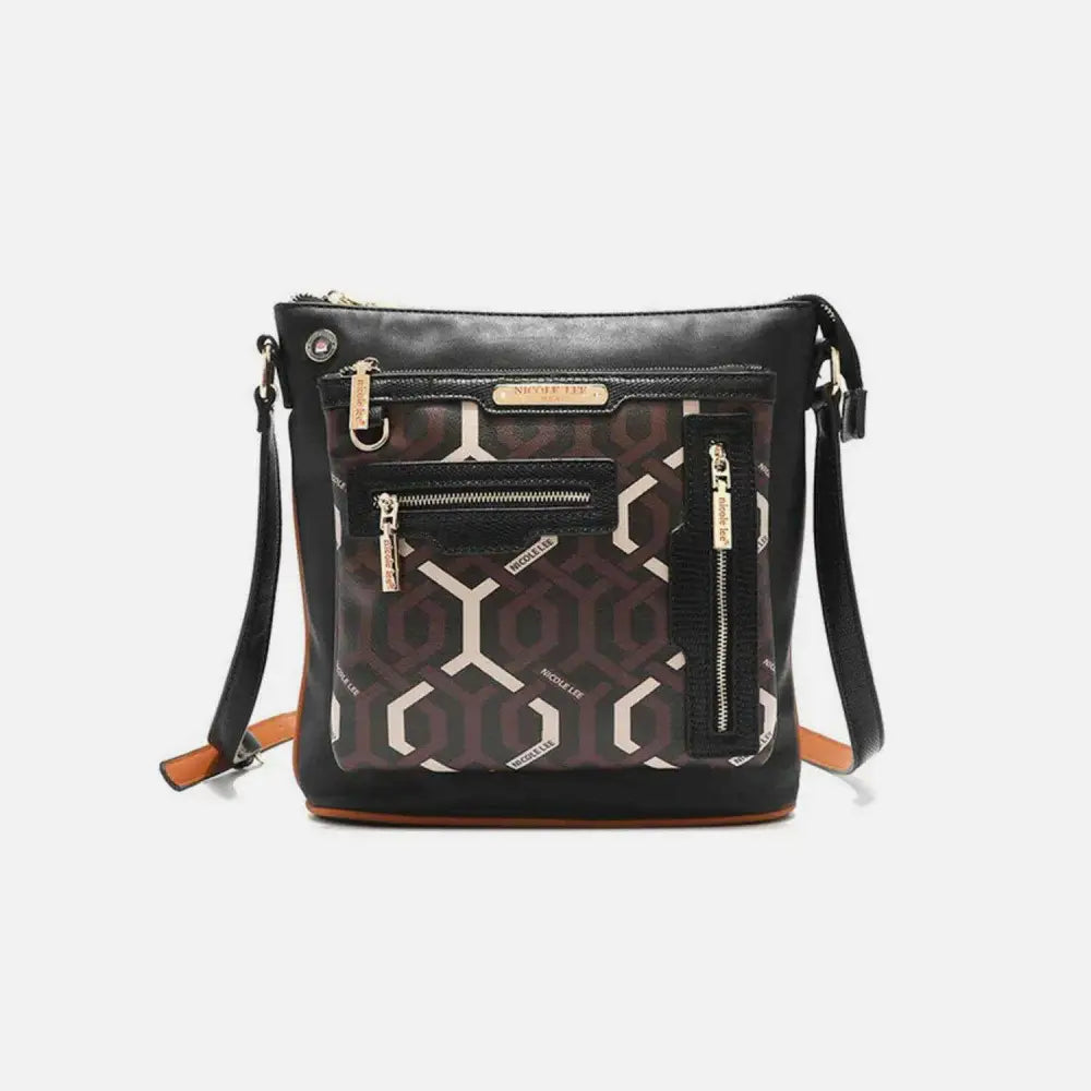 Nicole lee usa geometric crossbody bag merges luxury fashion and functionality $52.54 make a bold modern statement