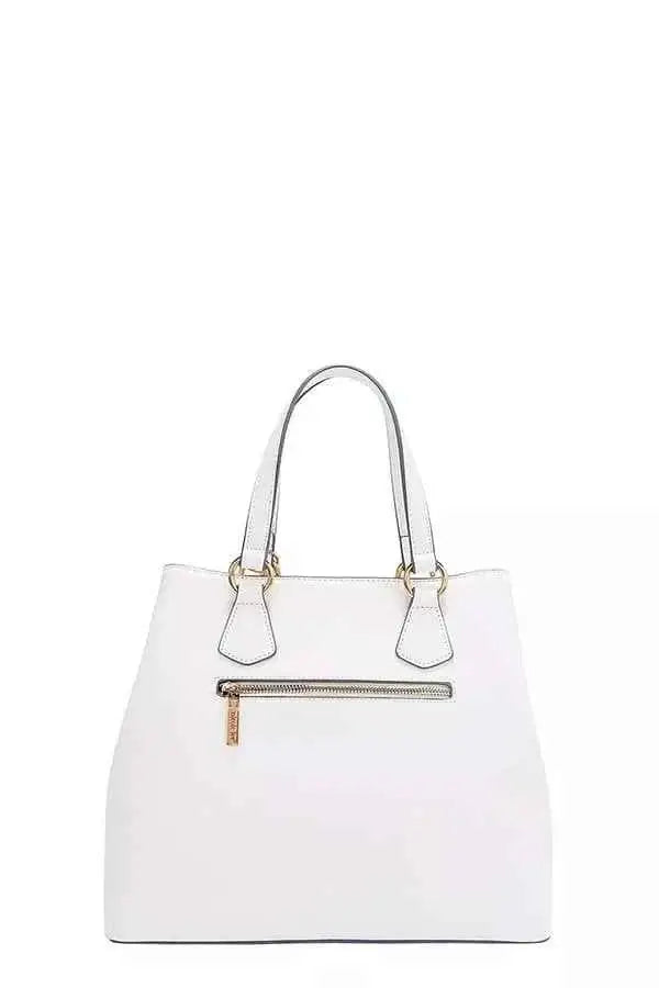 Nicole Lee USA Monogram Pattern Handbag with Rhinestones Decor