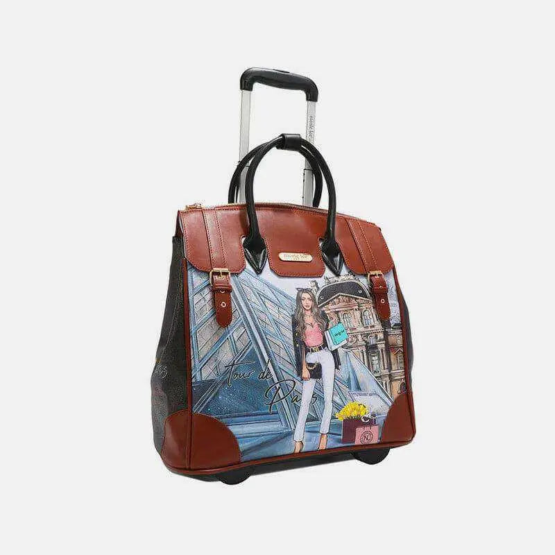 Elevate your travel with the nicole lee usa luxury fashion tote bag $82.52 the printed rolling tote bag