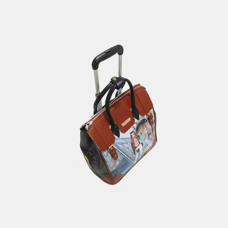 Elevate your travel with the nicole lee usa luxury fashion tote bag $82.52 the printed rolling tote bag