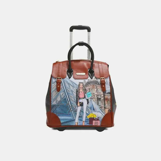 Elevate your travel with the nicole lee usa luxury fashion tote bag $82.52 the printed rolling tote bag