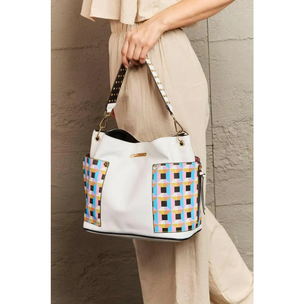 Elevate your style with the nicole lee quihn luxury handbag set $65 the set includes a large shoulder bag, a solid bag,