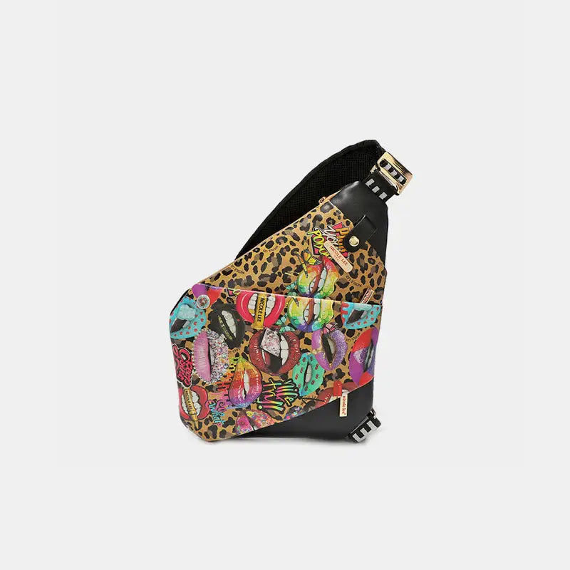 Elegant vegan leather leopard crossbody bag for luxury fashion women $52.54 the vegan leather leopard & lip pattern