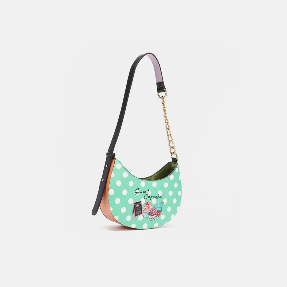 Nicole lee usa vegan leather polka dot shoulder bag for luxury fashion $52.99 the vegan leather polka dot shoulder bag