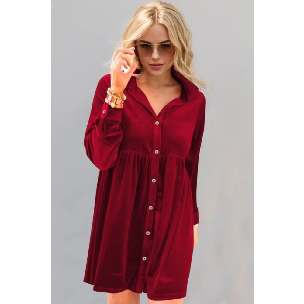 Oh full size collared neck long sleeve mini dress in luxury fashion for women $36.99 experience the perfect blend