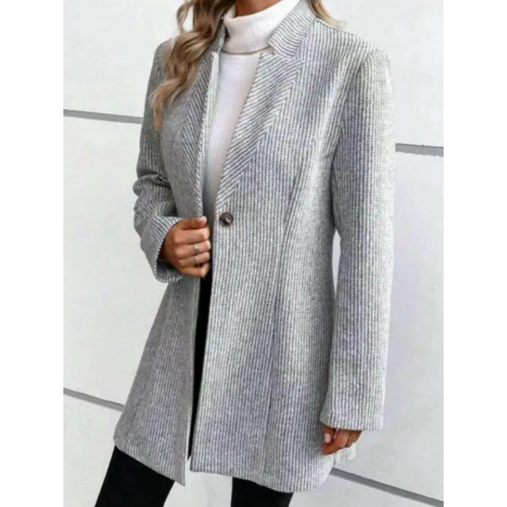 Button long sleeve coat in luxurious fabric for timeless designer clothing $60.80 exquisitely buttoned for a touch