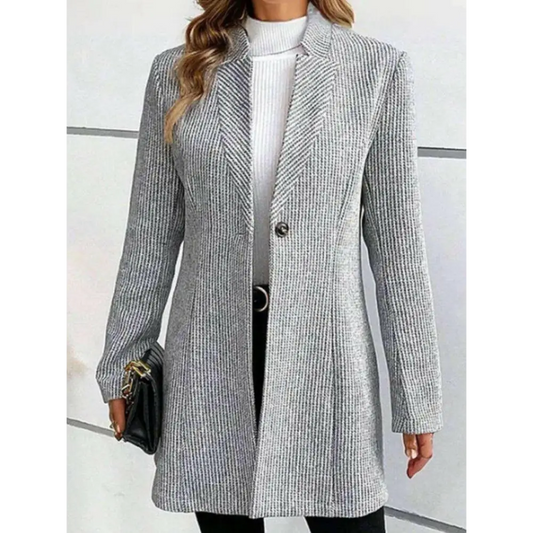 Button long sleeve coat in luxurious fabric for timeless designer clothing $60.80 exquisitely buttoned for a touch