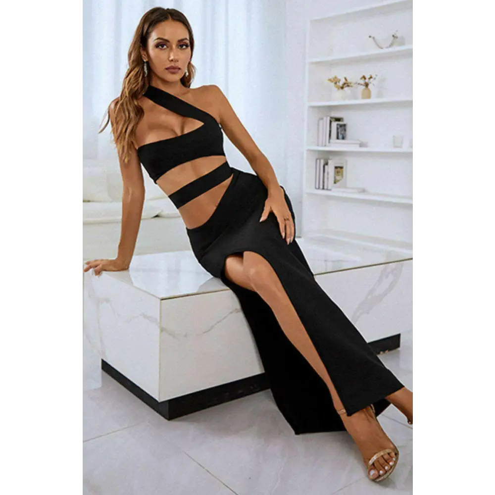 Elevate your style with the one-shoulder cutout maxi dress for luxury fashion $100 formal & evening dresses sizing