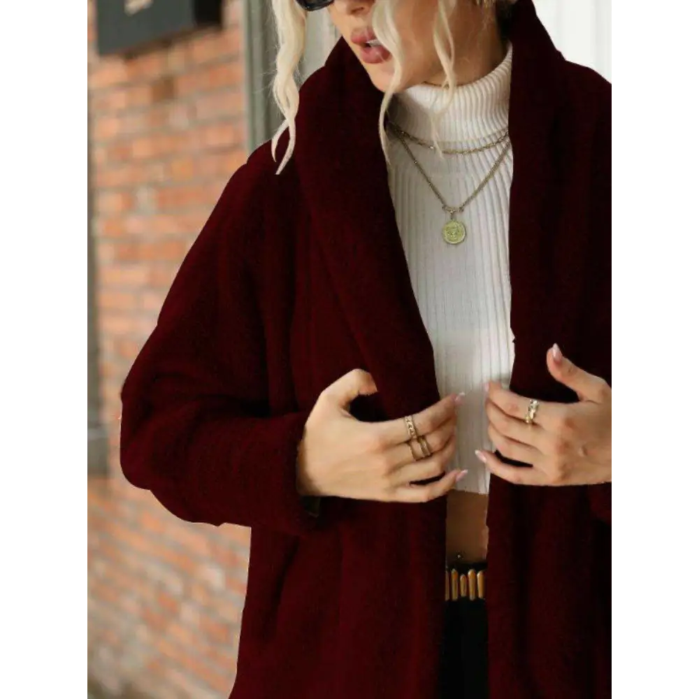 Open front hooded teddy coat in timeless luxury fashion for women $26 basic style, perfect for layering with luxury