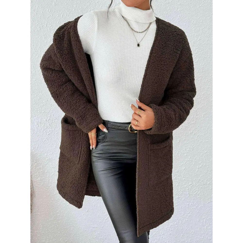 Open front long sleeve winter coat for timeless luxury fashion for women $30.42 elevate your wardrobe