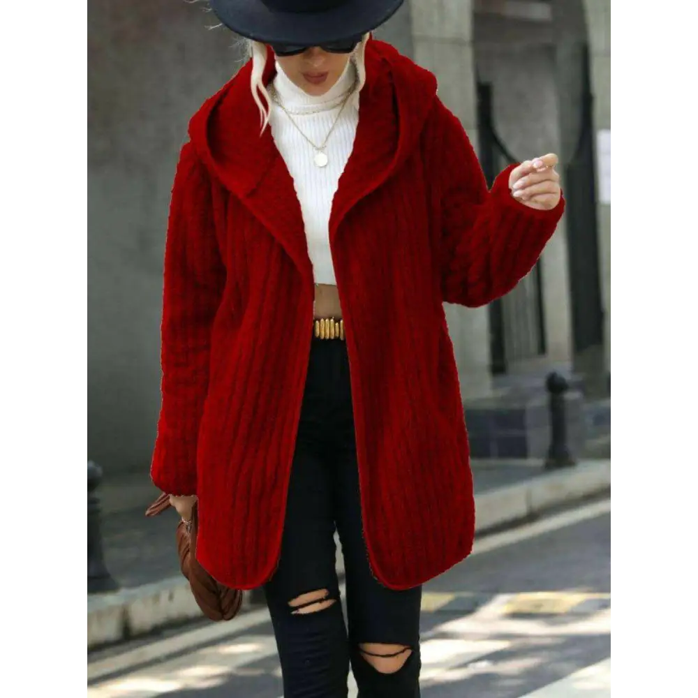 Indulge in luxury fashion for women with the open front ribbed coat $33 pocketed for practicality and style normal