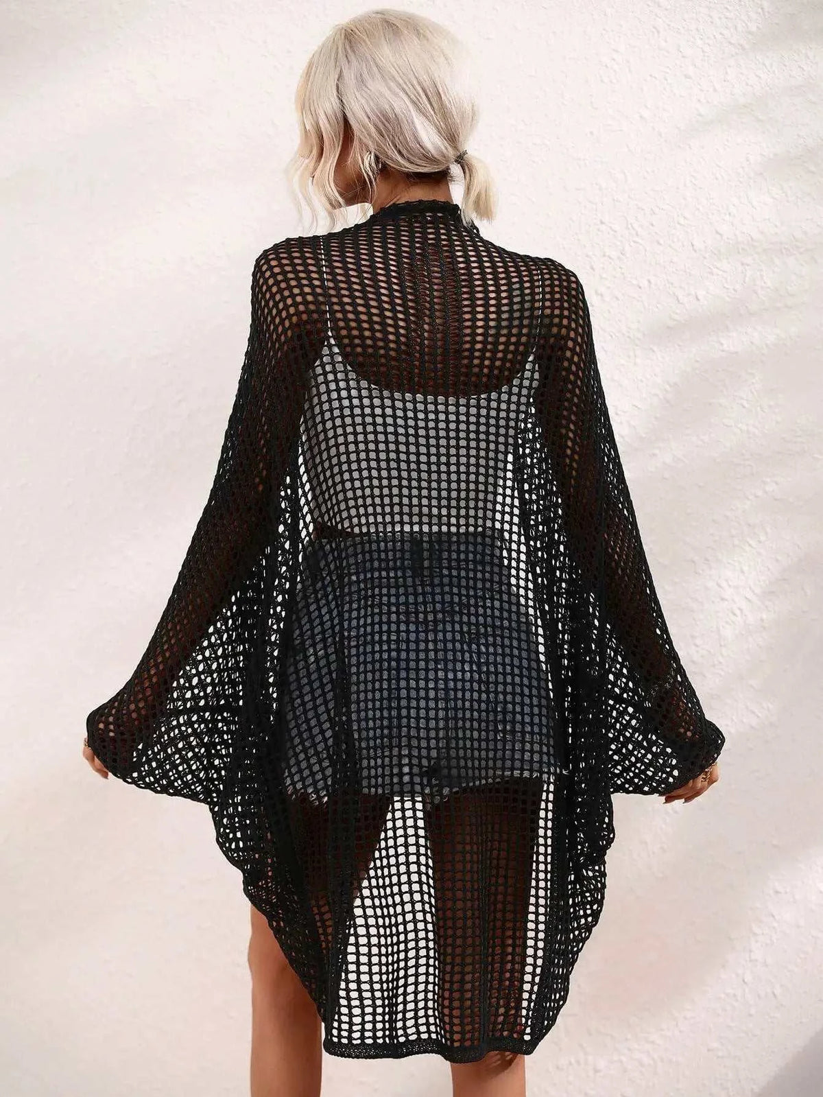 Openwork Open Front Longline Cover Up - Maven Couture Incn/a