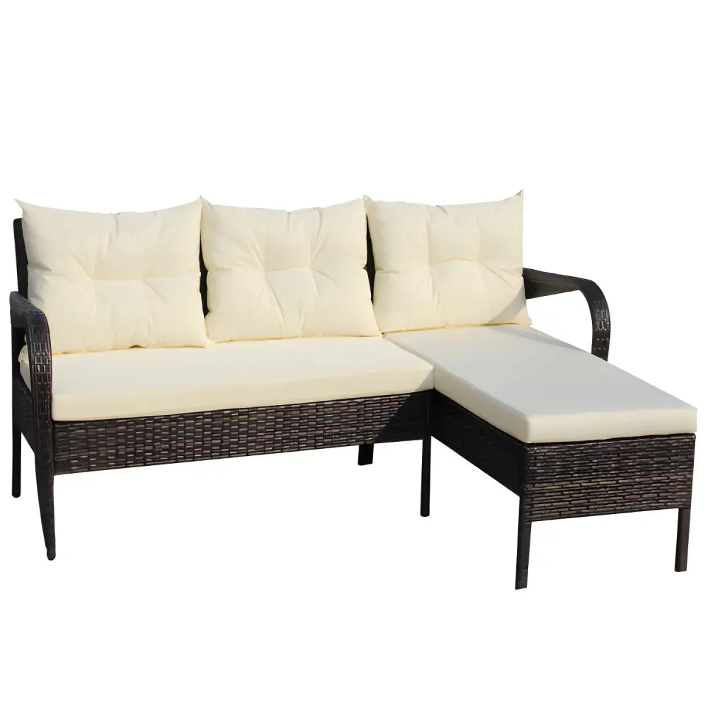 Elevate outdoor spaces with luxury wicker rattan sectional sofa $249.99 specification product information item