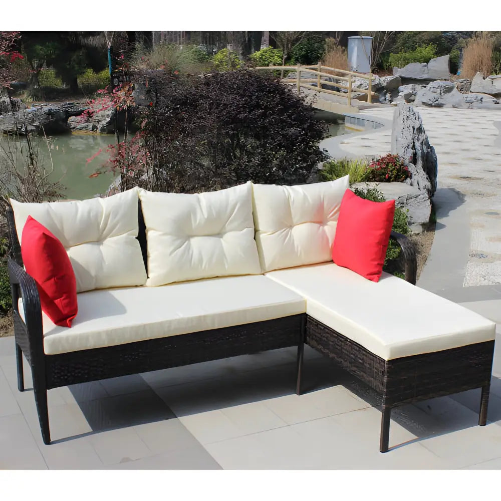 Elevate outdoor spaces with luxury wicker rattan sectional sofa $249.99 specification product information item