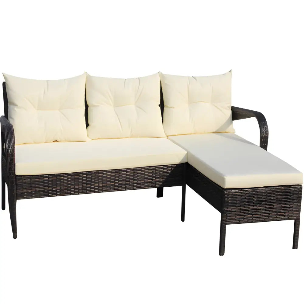 Elevate outdoor spaces with luxury wicker rattan sectional sofa $249.99 specification product information item