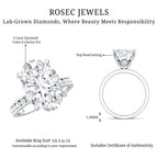 Oval Cut 5 Carat Lab Grown Diamond Big Engagement Ring with IGI Certificate