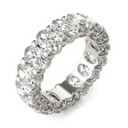 Oval Lab Grown Diamond eternity ring in 14K white gold featuring large oval-cut diamonds in a continuous band design