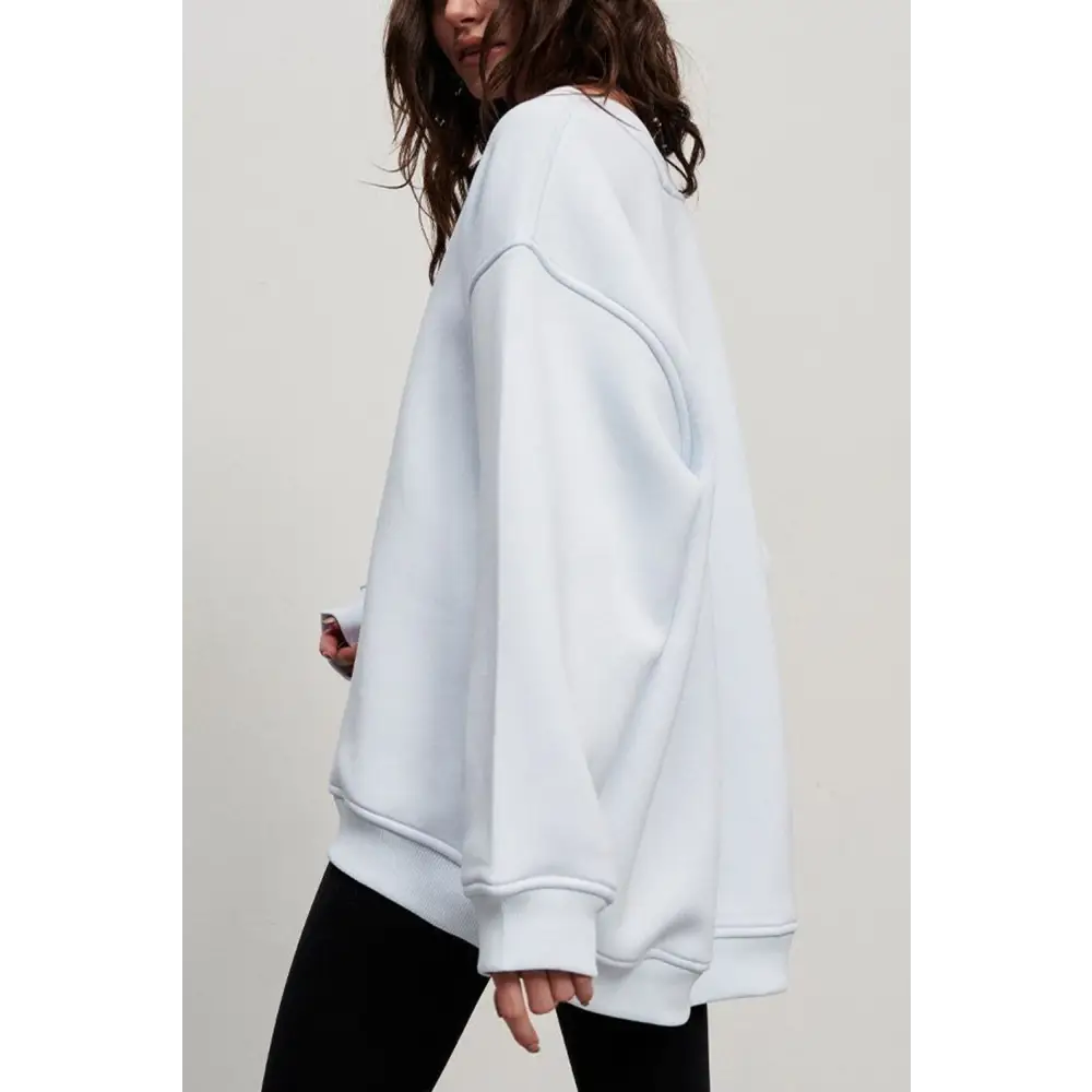 Luxurious oversize round neck sweatshirt for timeless designer clothing $42.99 pattern solid casual, fashion –