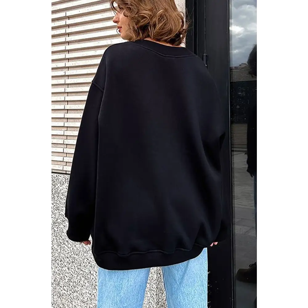 Luxurious oversize round neck sweatshirt for timeless designer clothing $42.99 pattern solid casual, fashion –