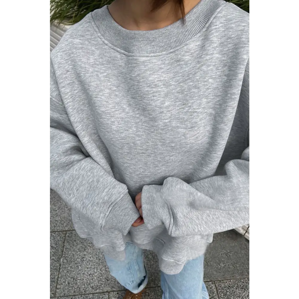 Luxurious oversize round neck sweatshirt for timeless designer clothing $42.99 pattern solid casual, fashion –