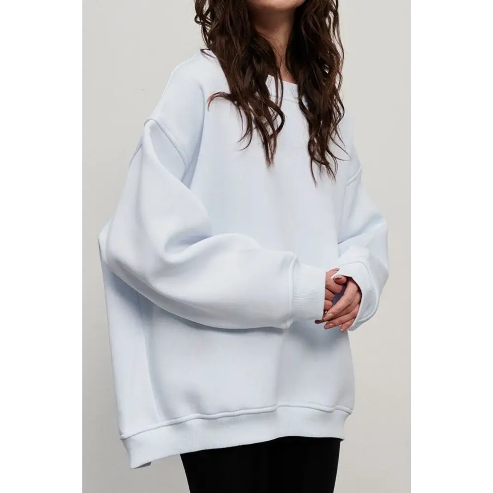 Luxurious oversize round neck sweatshirt for timeless designer clothing $42.99 pattern solid casual, fashion –