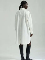 Oversized Asymmetric Shirt Dress in Crisp White • BYMANYC ® New York