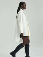 Oversized Asymmetric Shirt Dress in Crisp White • BYMANYC ® New York