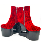 Deadwood Oxblood Velvet Wedge Boot