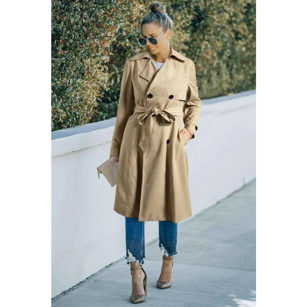 Timeless pale khaki wind coat for luxury fashion enthusiasts $87.99 coats & jackets 100% polyester effortlessly elevate