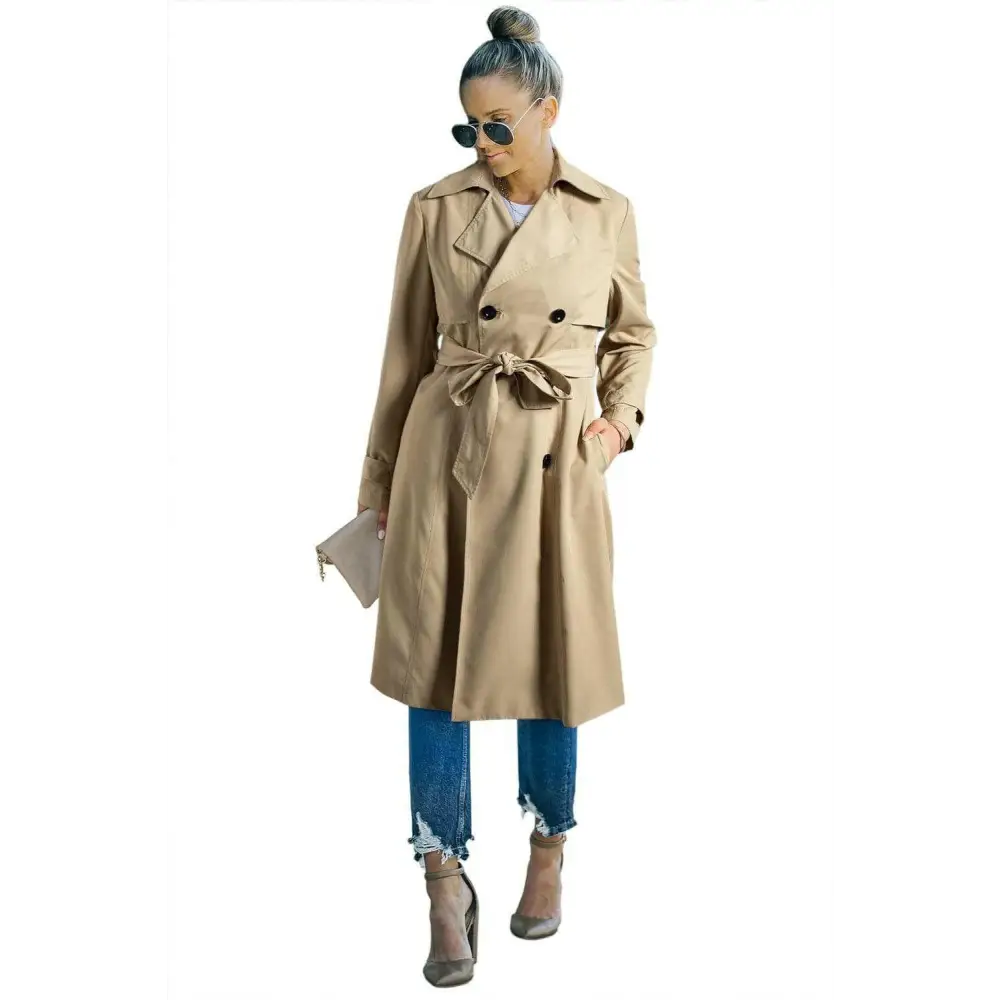 Timeless pale khaki wind coat for luxury fashion enthusiasts $87.99 coats & jackets 100% polyester effortlessly elevate