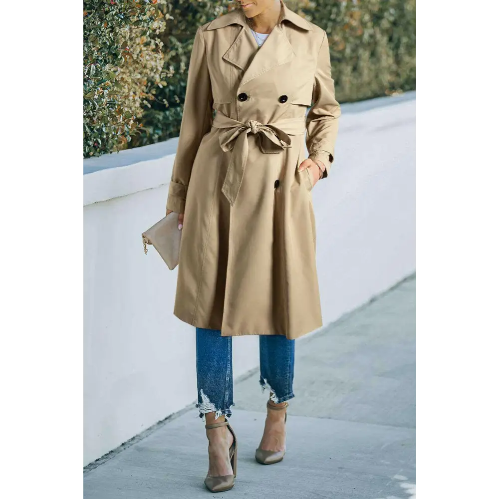 Timeless pale khaki wind coat for luxury fashion enthusiasts $87.99 coats & jackets 100% polyester effortlessly elevate