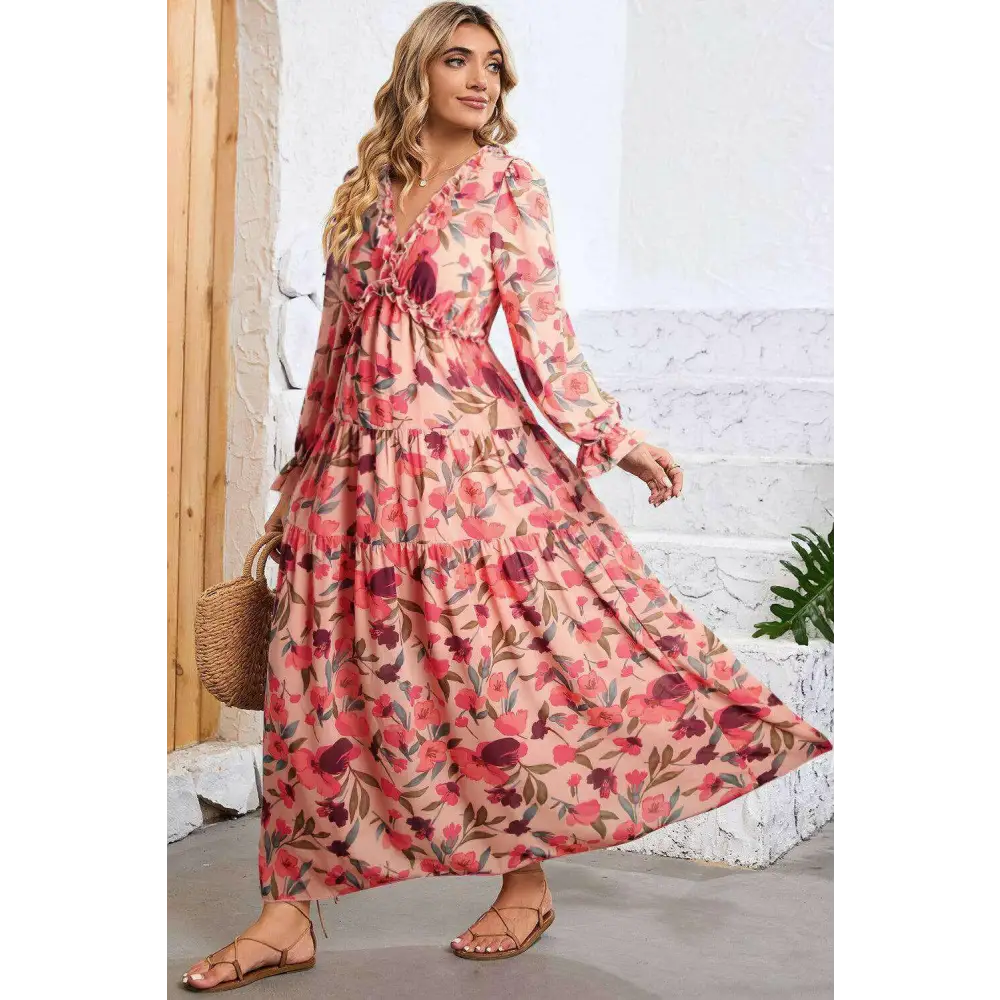 Bold red floral maxi dress for luxury fashion for women $59.71 100% polyester • the maxi dress is an exquisite