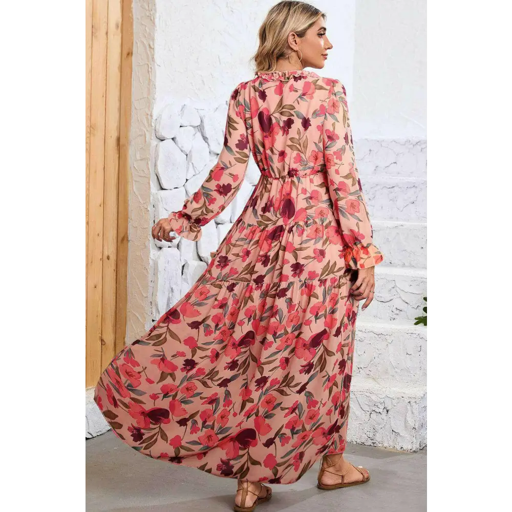 Bold red floral maxi dress for luxury fashion for women $59.71 100% polyester • the maxi dress is an exquisite