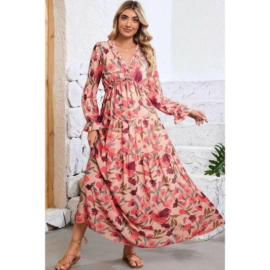 Bold red floral maxi dress for luxury fashion for women $59.71 100% polyester • the maxi dress is an exquisite