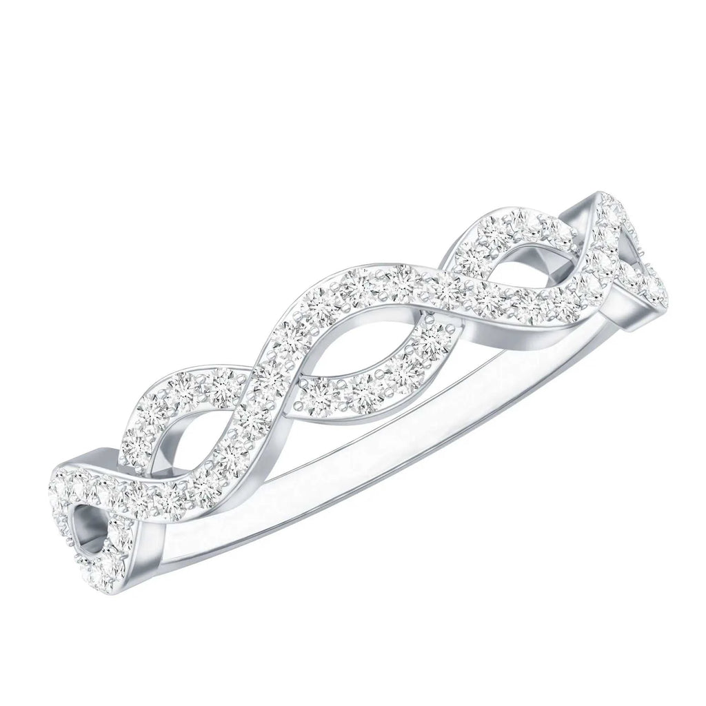 Pave Set Lab Grown Diamond Infinity Wedding Band
